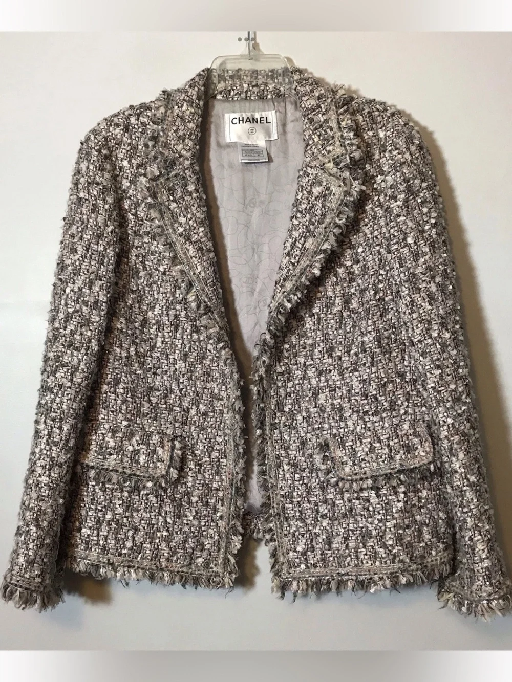 CHANEL Fantasy Tweed Jacket and Skirt set  size 46/44